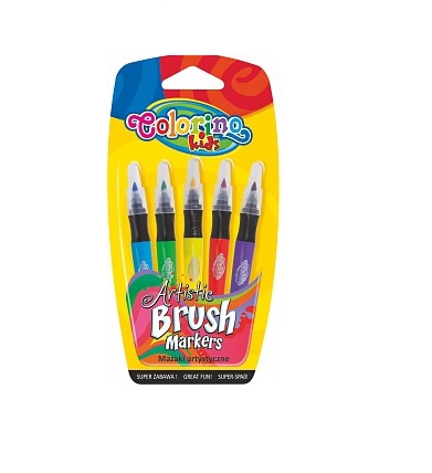 Кисть фломастеры Paints bruch pens 5 цветов COLORINO - наборы для творчества в Минске